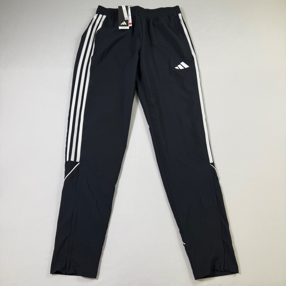 Adidas Tiro 23 Woven Track Pants Mens Small Black Soccer Tapered Ankle Zip NEW